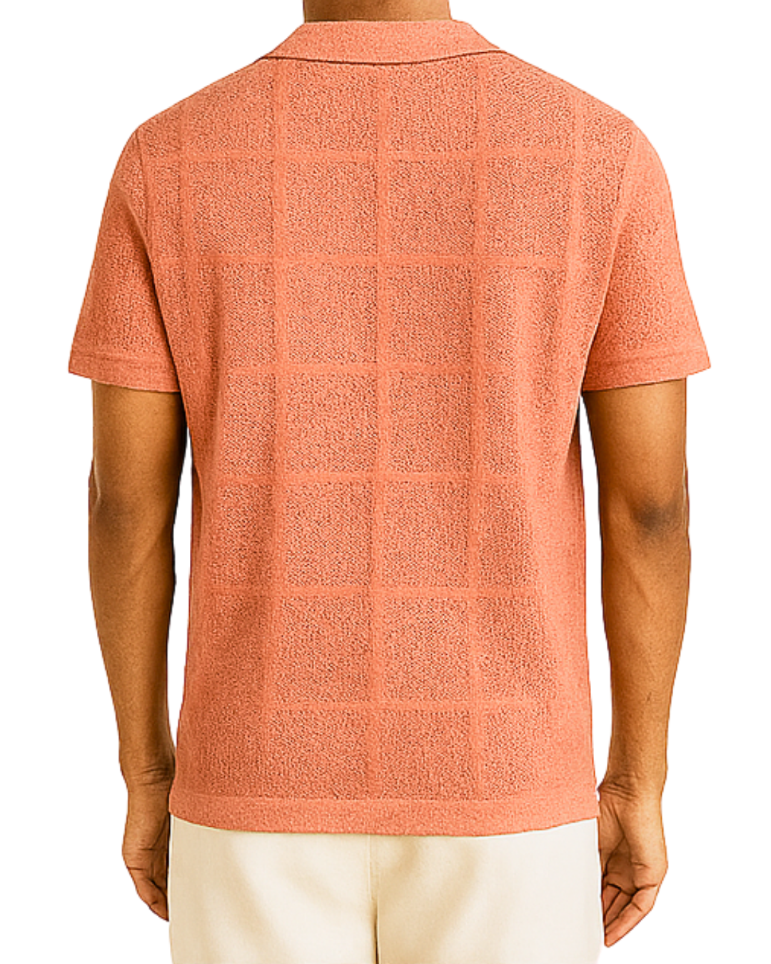 Terracotta Grid Cuban Shirt