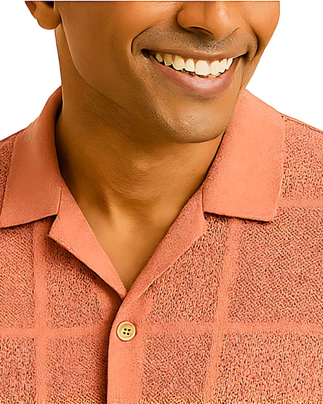 Terracotta Grid Cuban Shirt