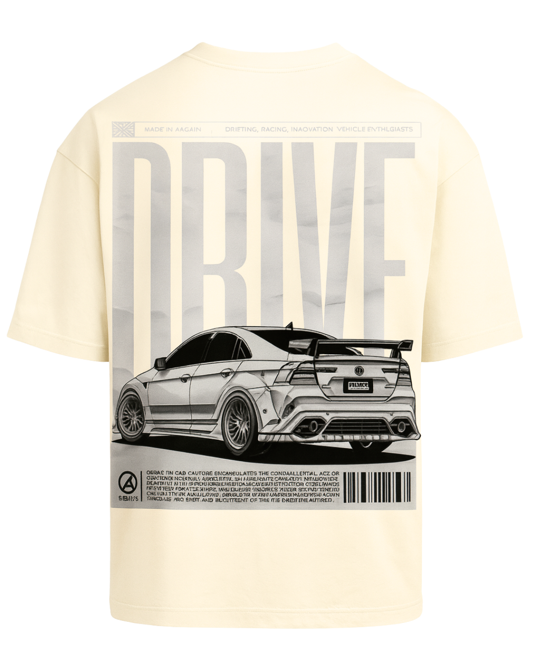 Drop-Shoulder 'Drive' Graphic T-Shirt – Ivory