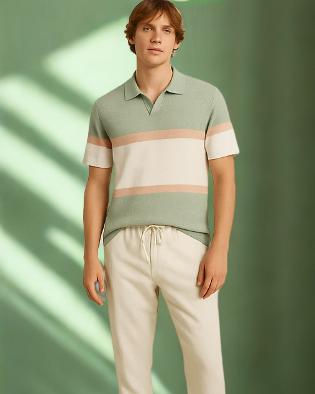 Sage Wave Shoreline Knit Polo