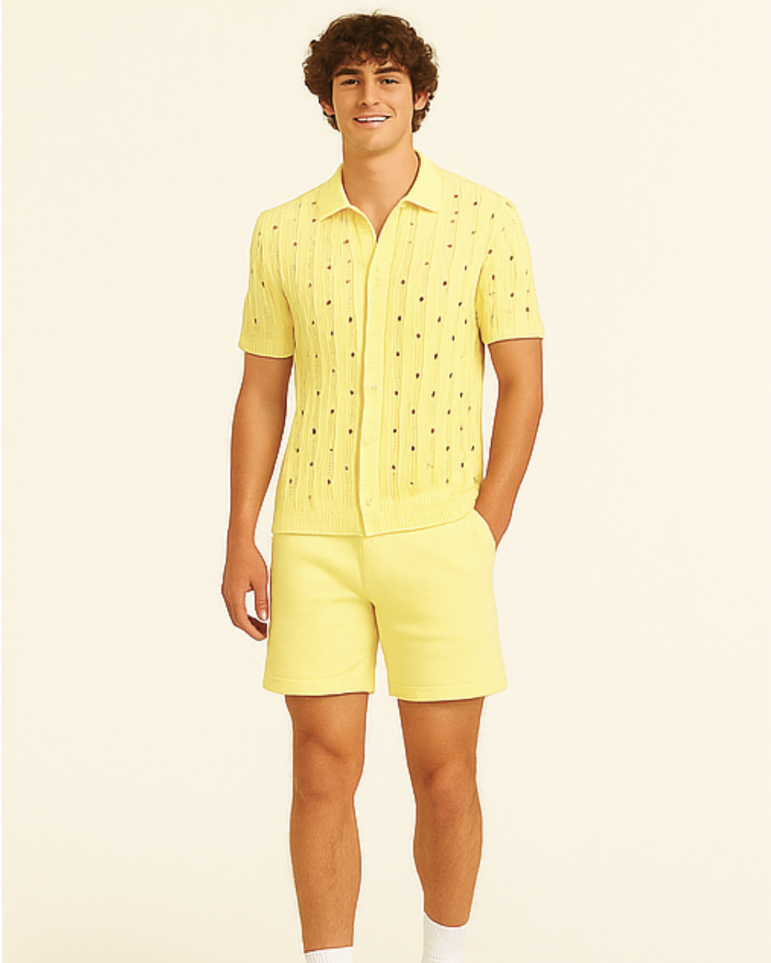 Sunshine Yellow Knit Shorts