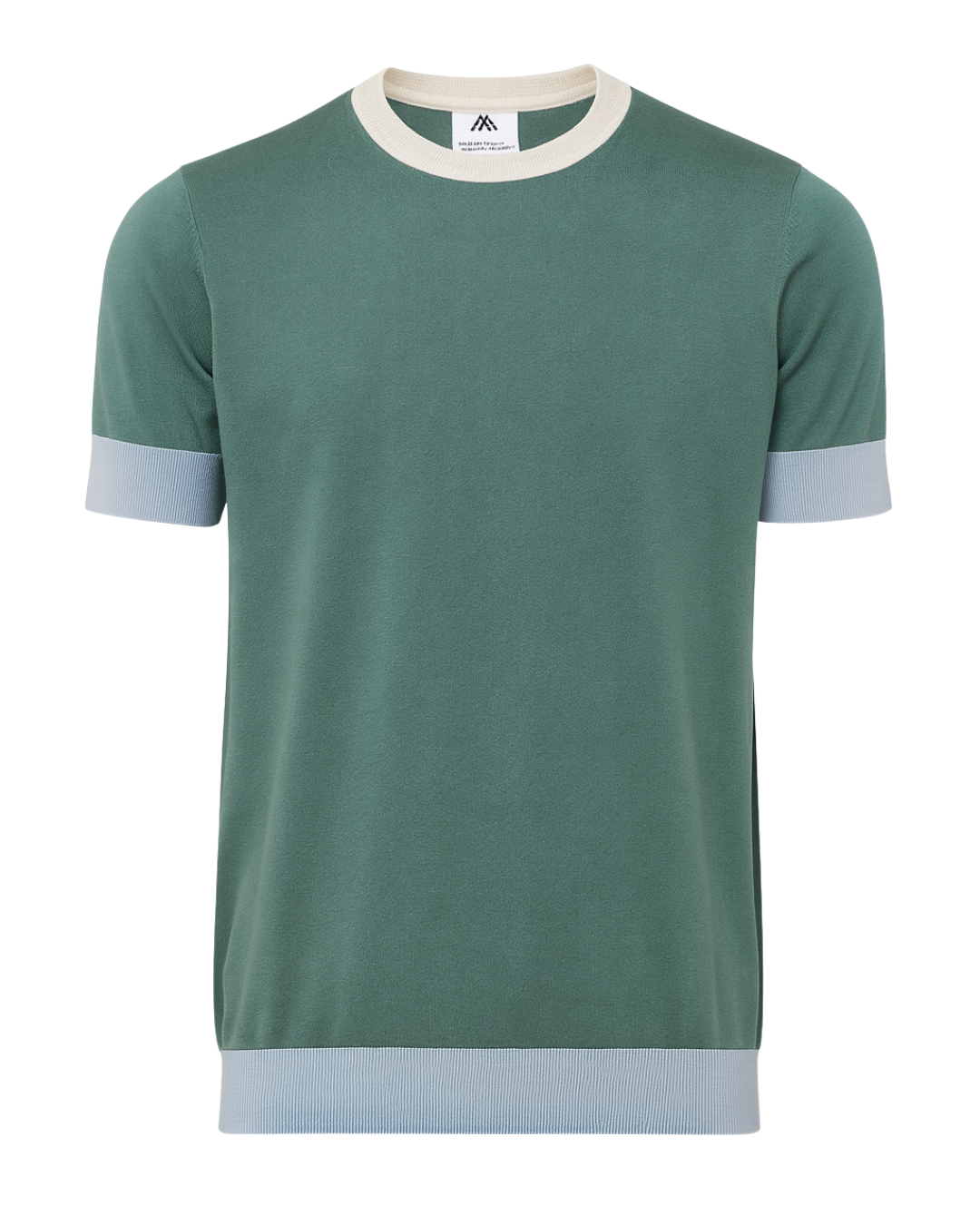 Breeze Line Contrast Knit T-shirt - Green