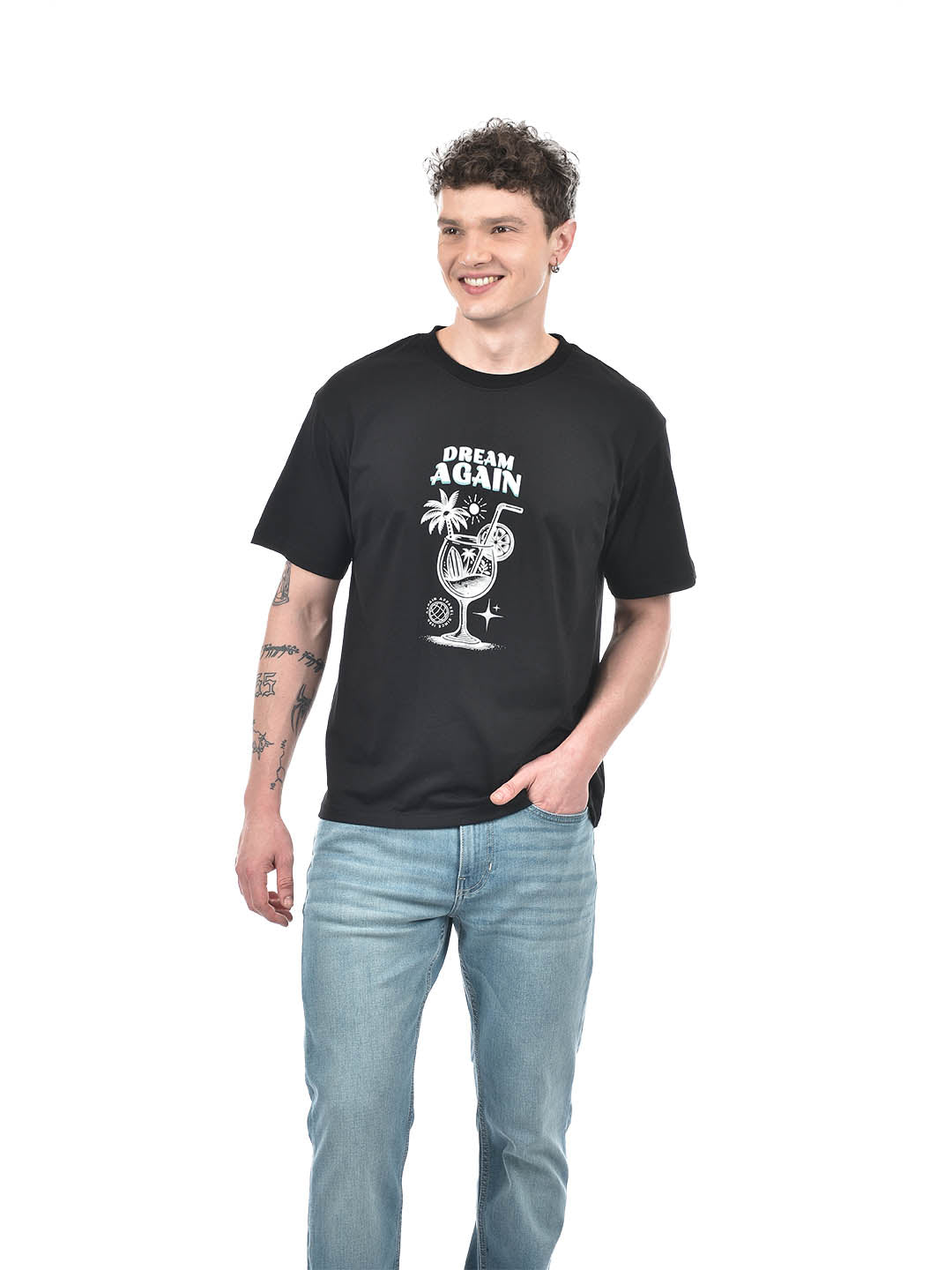 'Dream Aagain' Pearl Graphic T-Shirt – Black