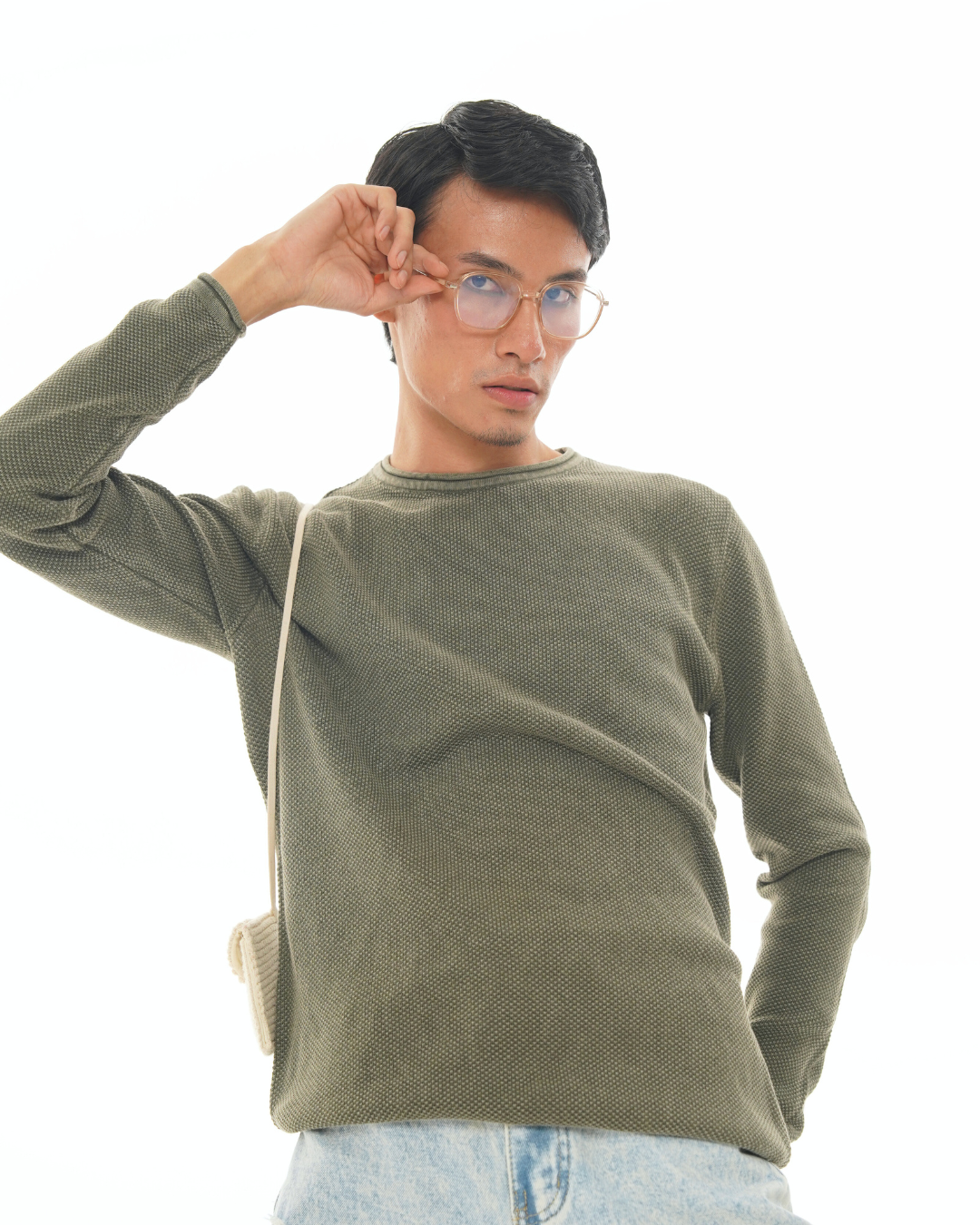 Grunge Fade Olive Sweatshirt
