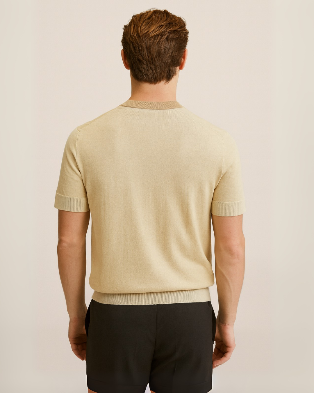 Breeze Line Knit T-shirt - Beige
