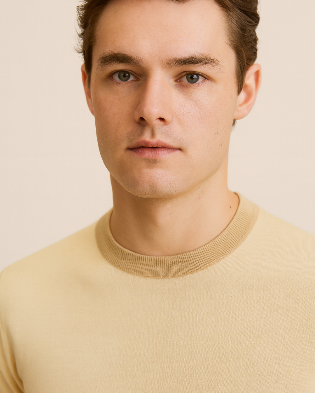 Breeze Line Knit T-shirt - Beige