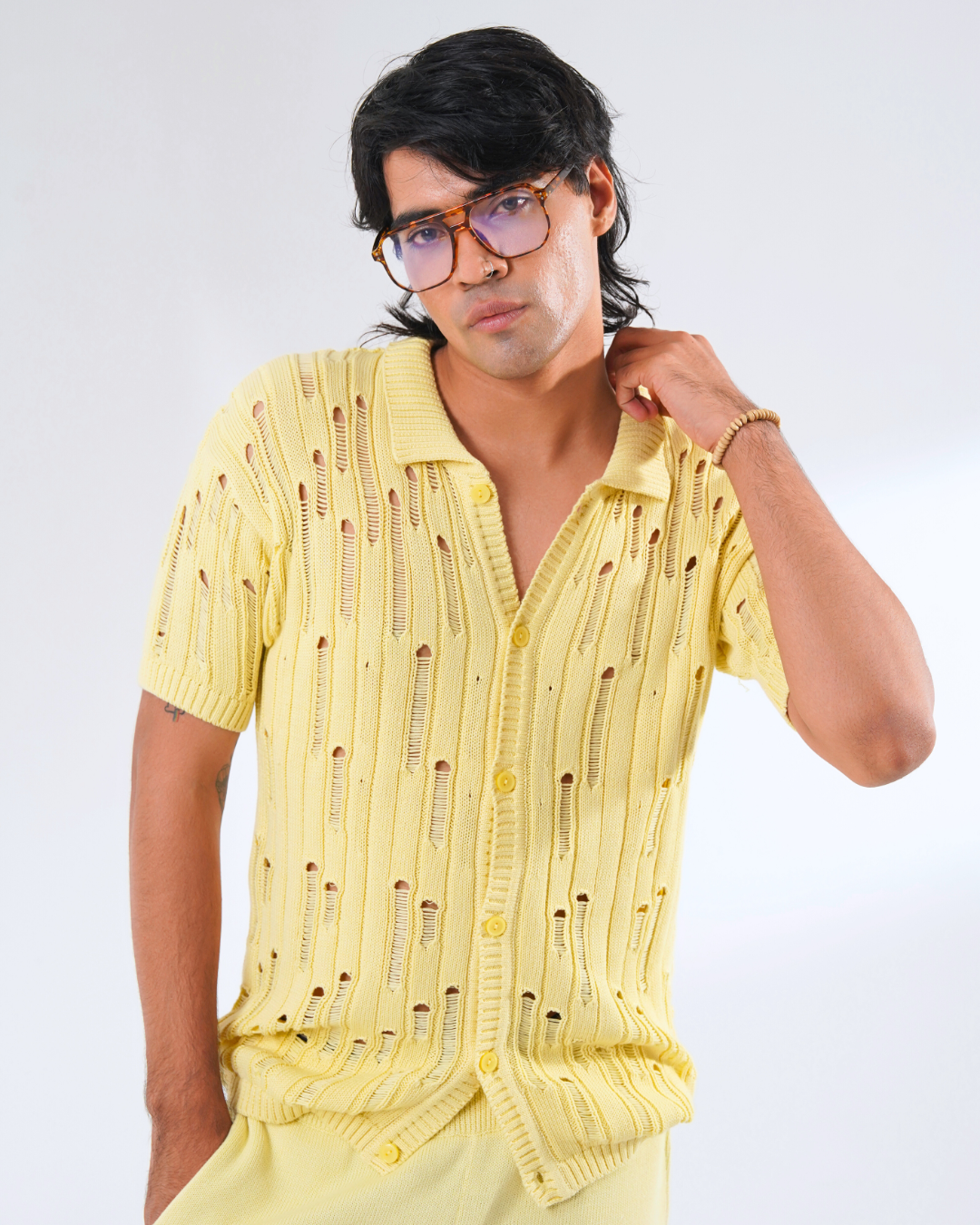 Drip Knit Shirt - Yellow Haze