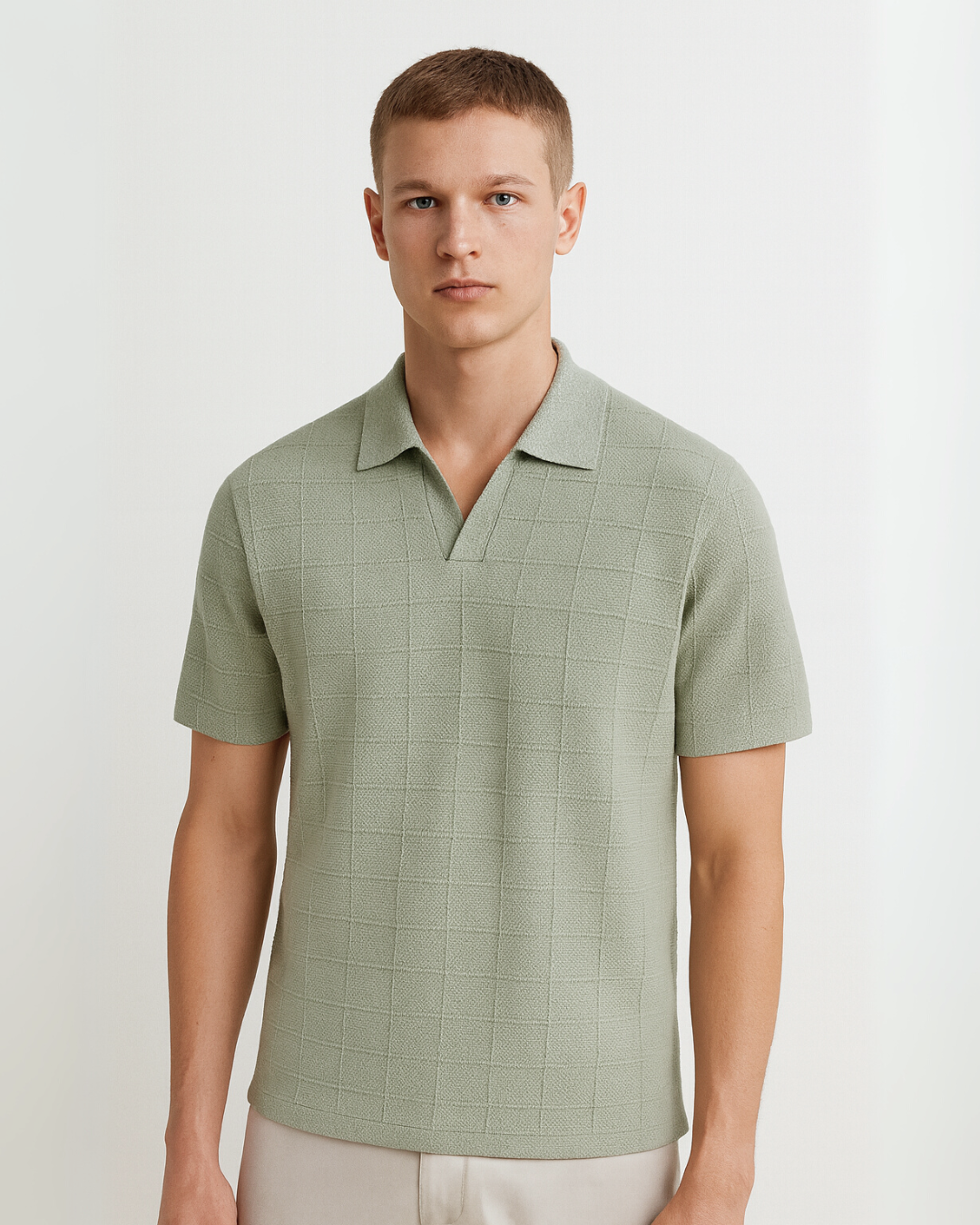 Breezy Grid Knit Polo