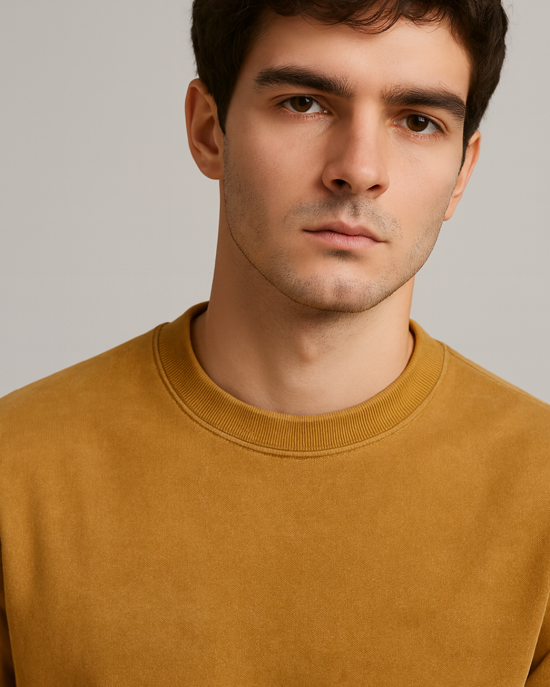 Washed Camel Crewneck Sweatshirt