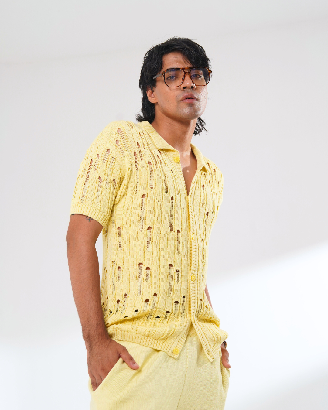 Drip Knit Shirt - Yellow Haze