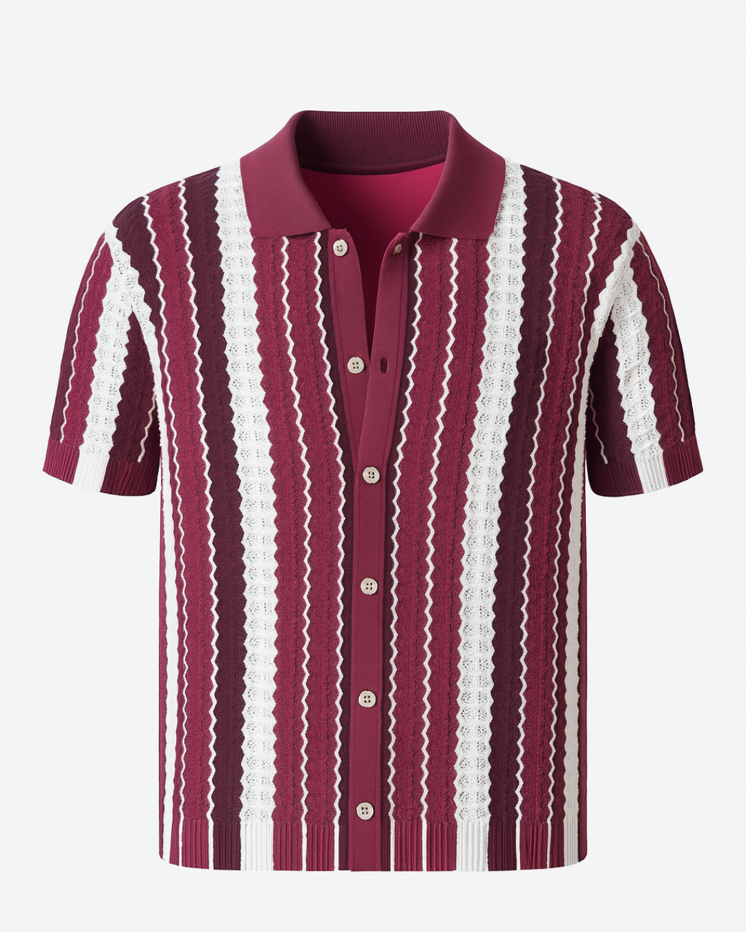 Ripple Stripe Burgundy Shirt