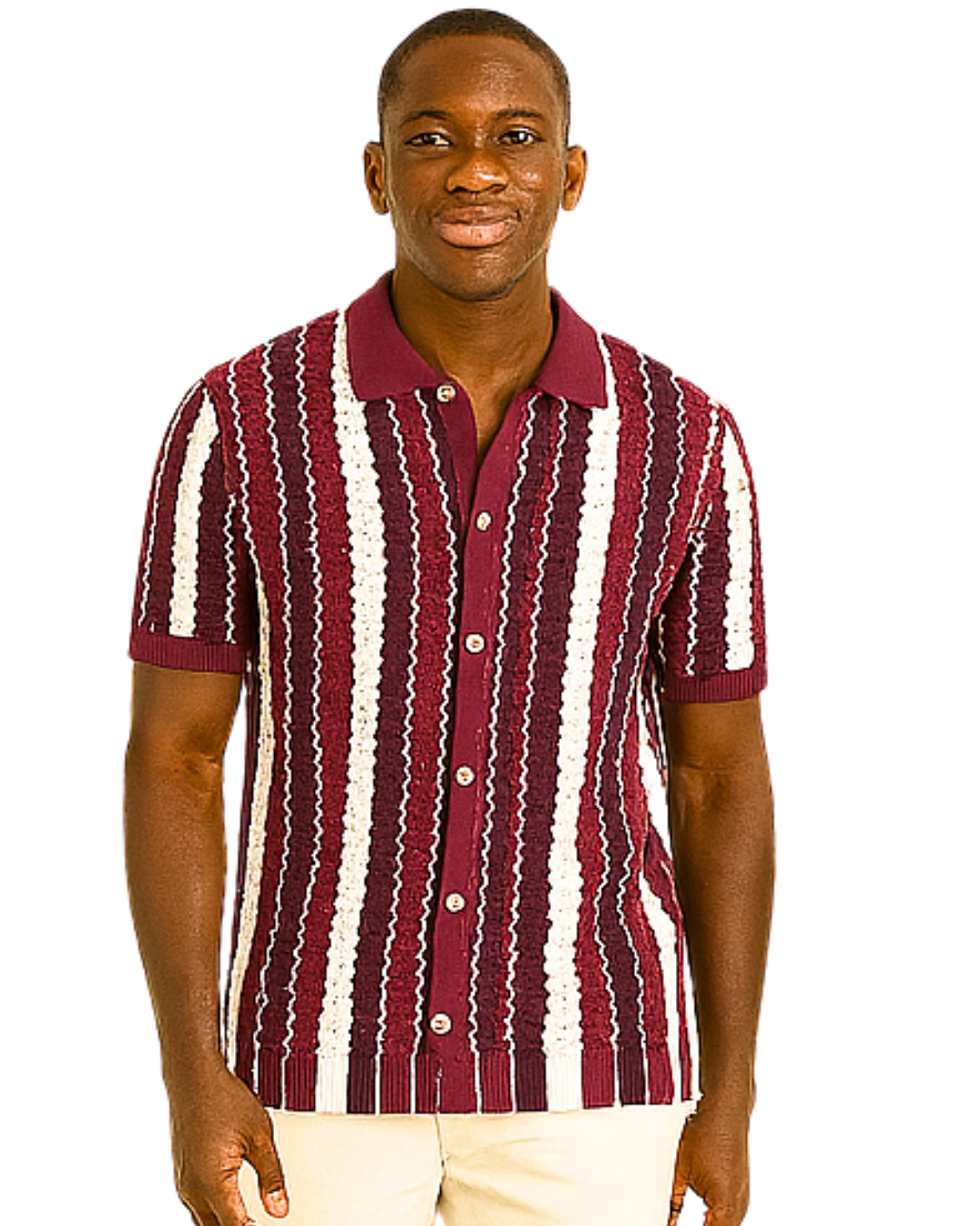 Ripple Stripe Burgundy Shirt