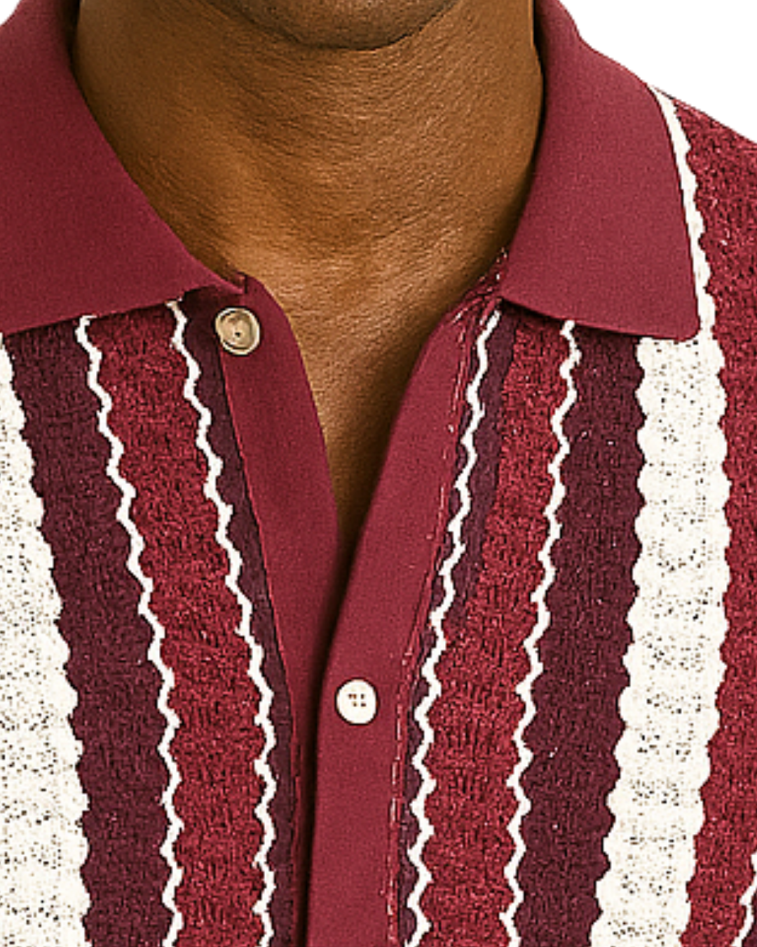 Ripple Stripe Burgundy Shirt