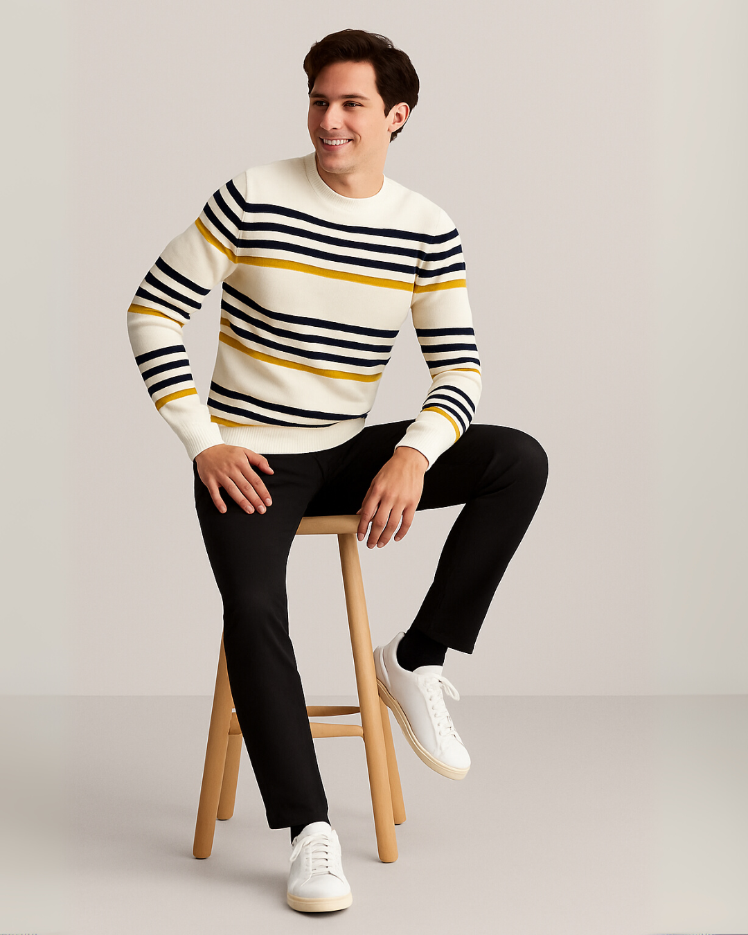 Coastal Stripes Knit Full Sleeved T-shirt