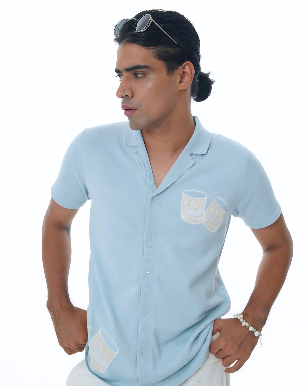 Neat on Ice Blue Cuban Shirt