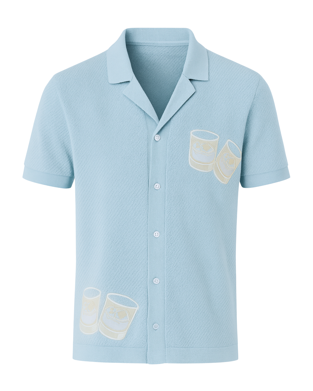 Neat on Ice Blue Cuban Shirt