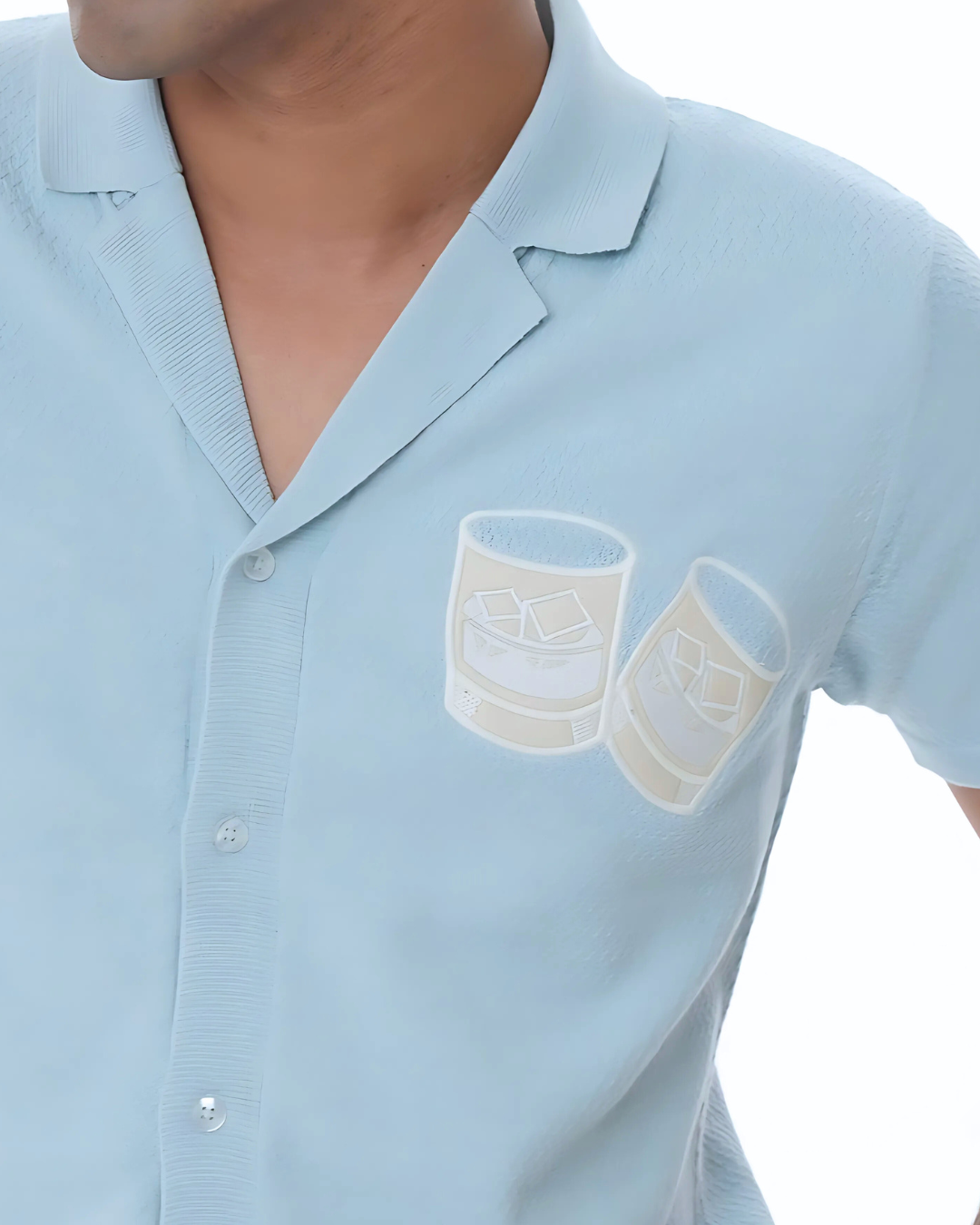 Neat on Ice Blue Cuban Shirt