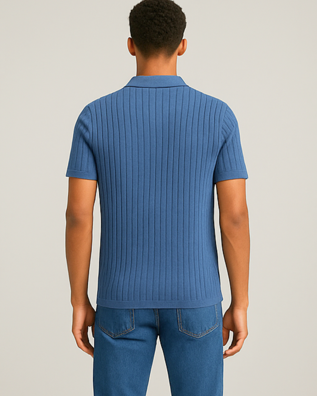 Washed Indigo Rib Polo