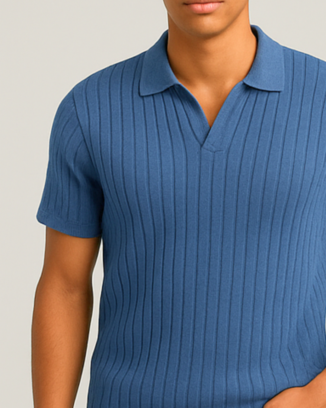 Washed Indigo Rib Polo