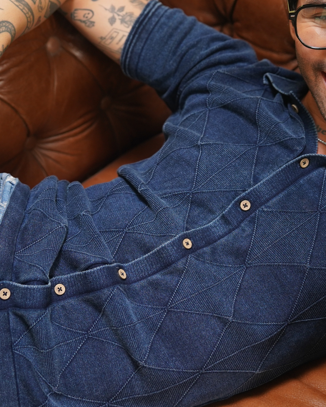 Indigo Argyle Work Shirt
