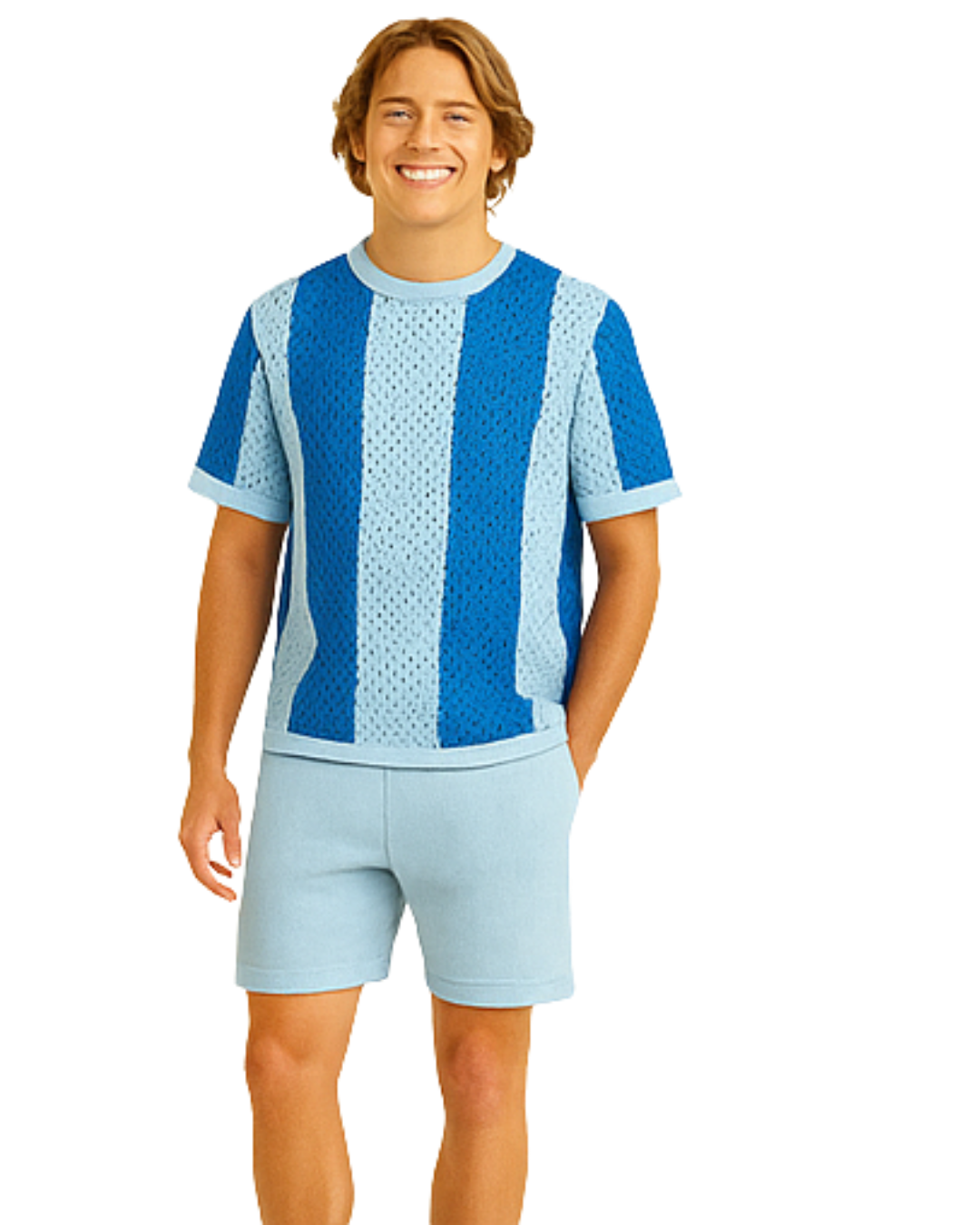 Glacier Blue Knit Shorts