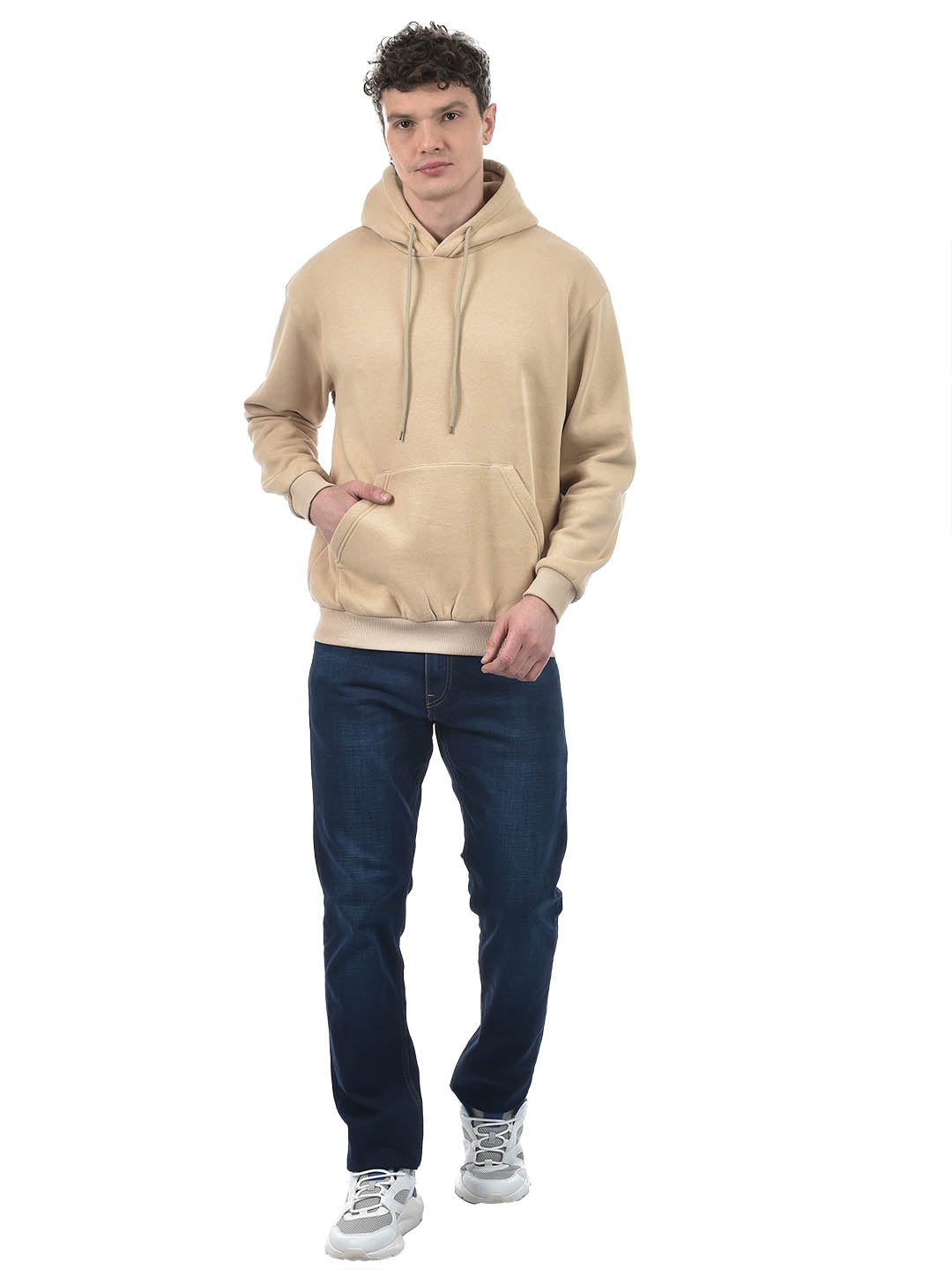 All Rounder Classic Beige Fleece Hoodie