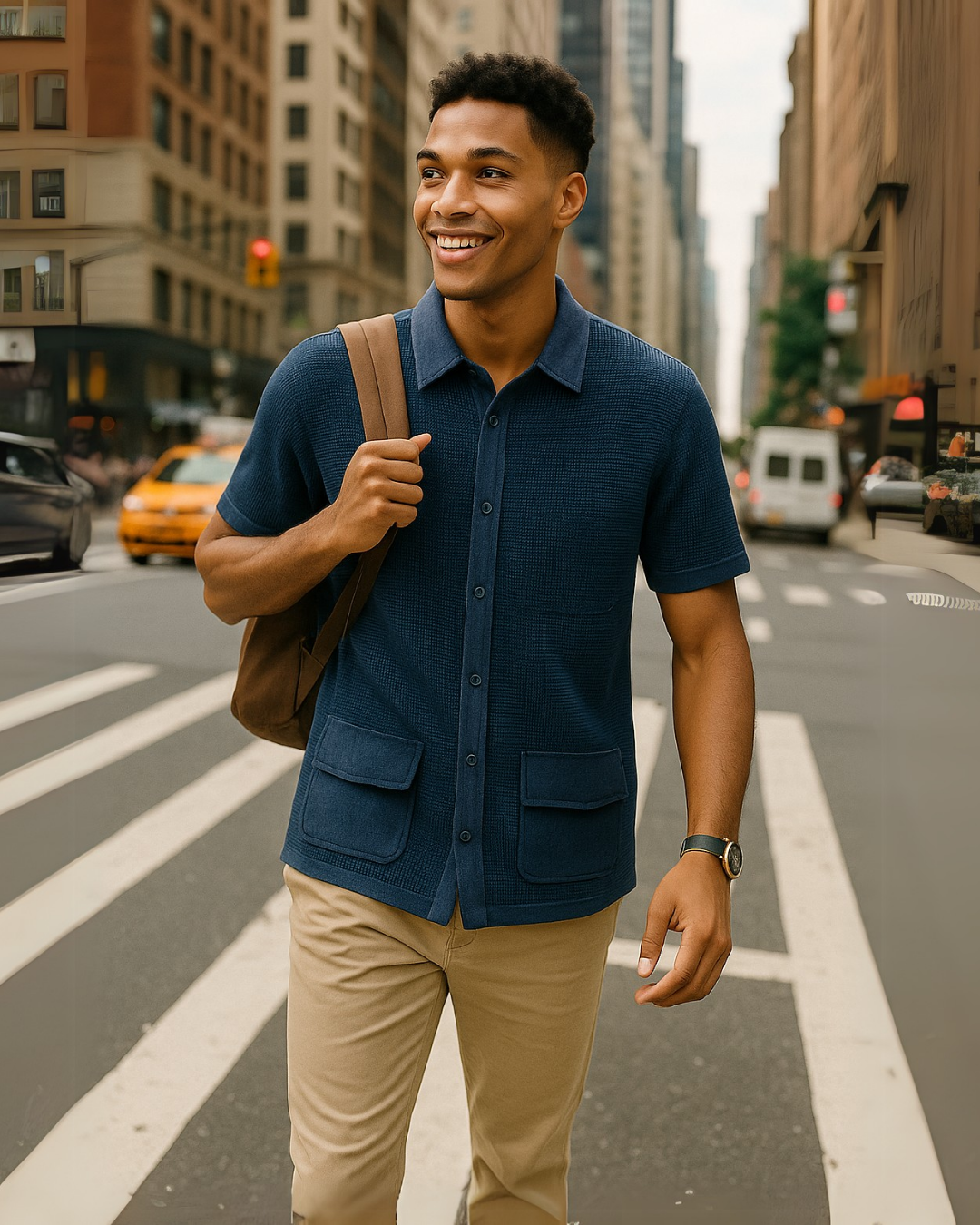 Indigo Denim Utility Work Shirt