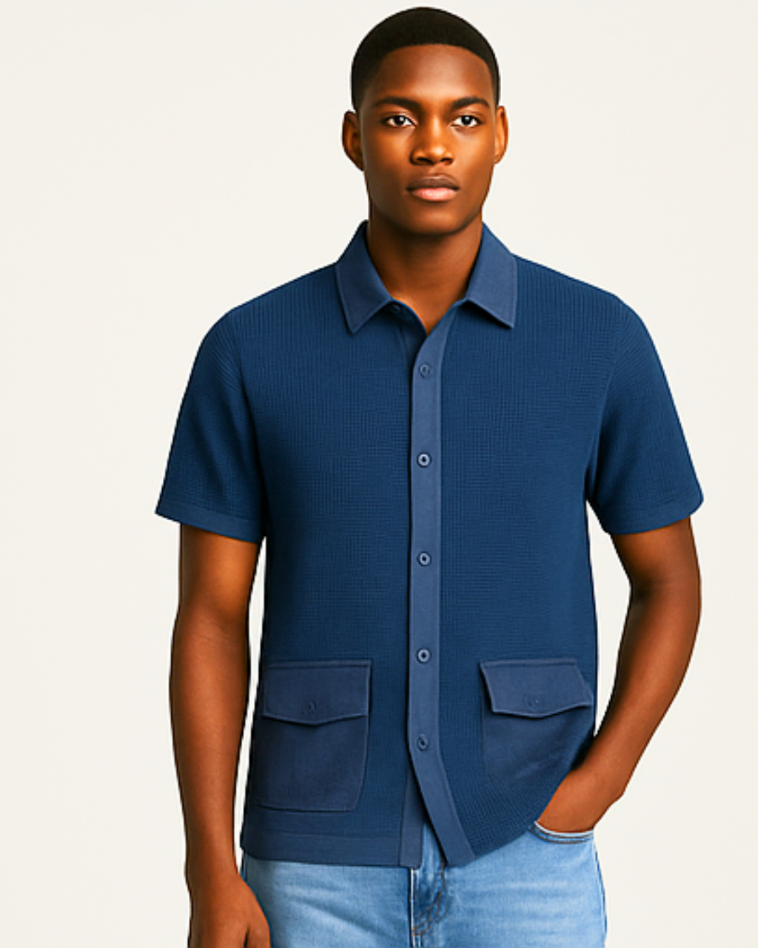 Indigo Denim Utility Work Shirt