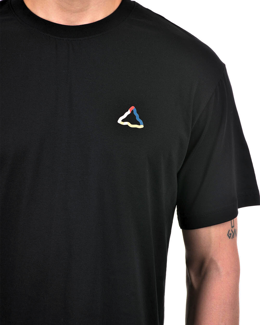 Abstract Doodle Graphic Drop Shoulder T-Shirt – Black