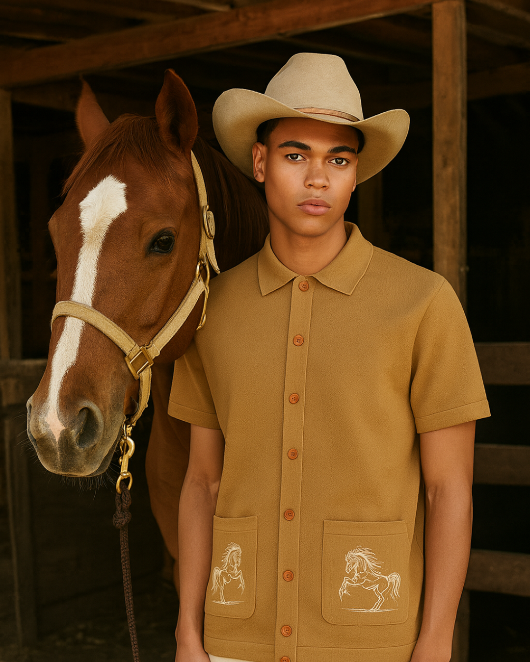 Equestrian Pocket Knit Shirt