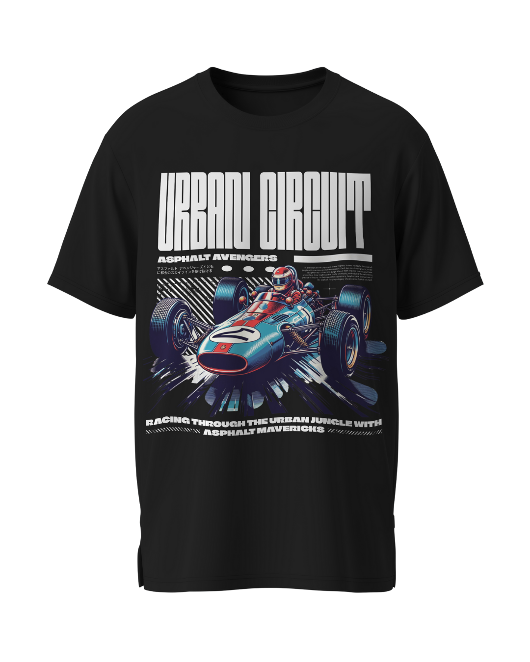 'Urban Circuit' Graphic T-Shirt – Black