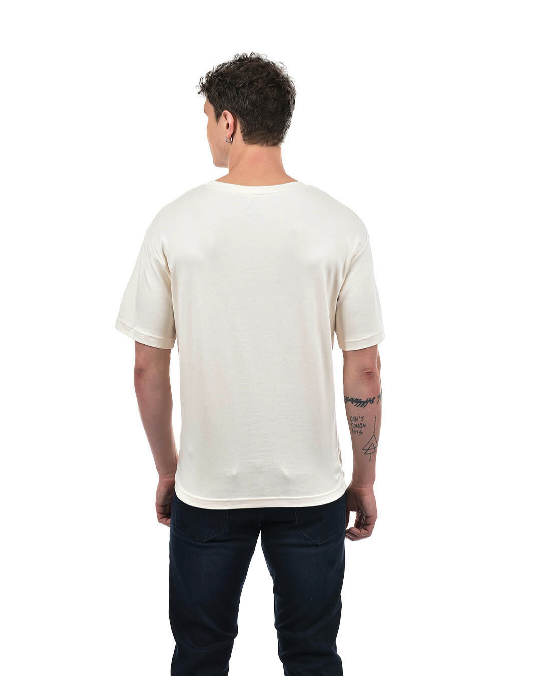 'Sunsetz' Graphic Print Drop Shoulder T-Shirt – Ivory