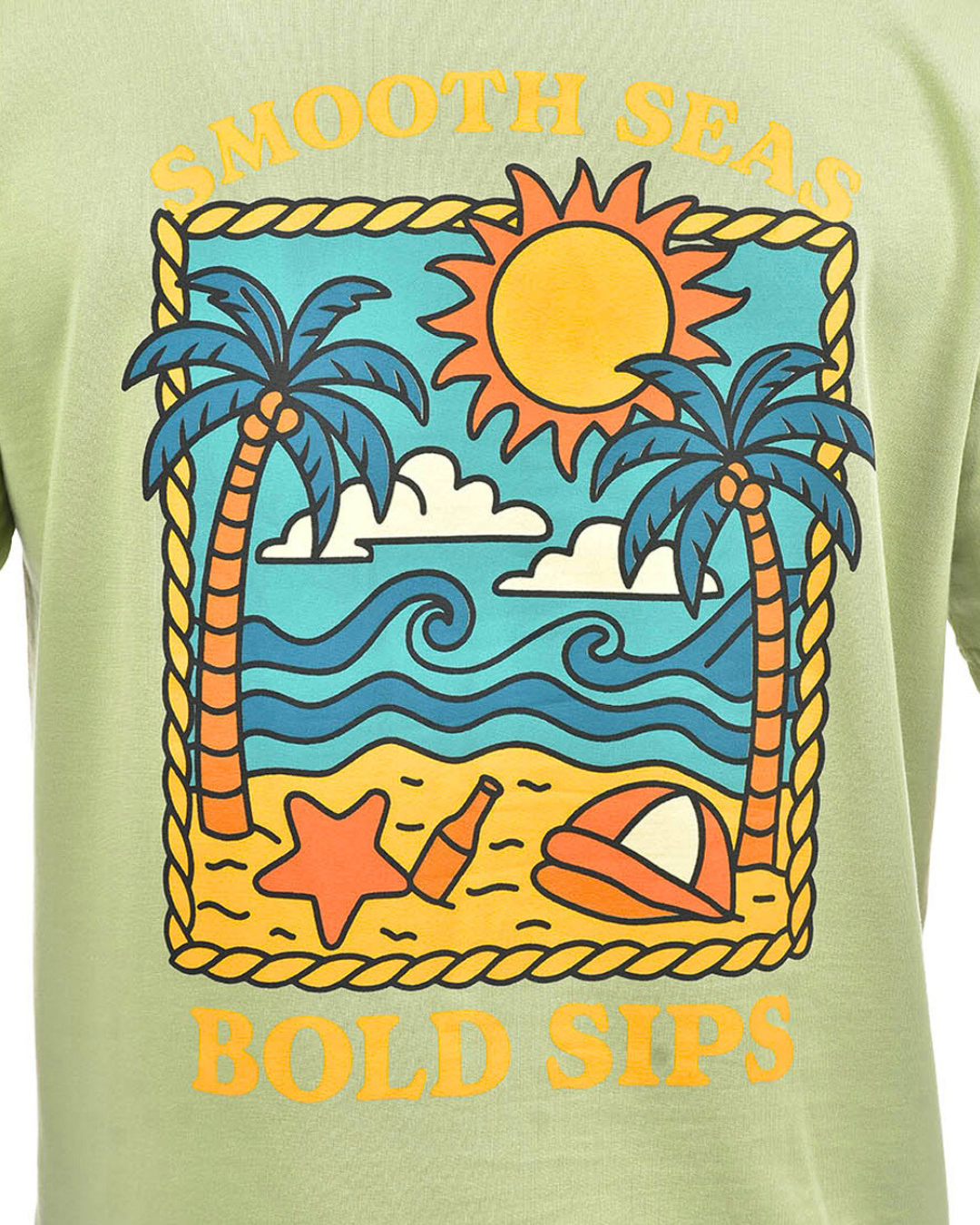 'Smooth Seas' Graphic T-Shirt – Sage Green